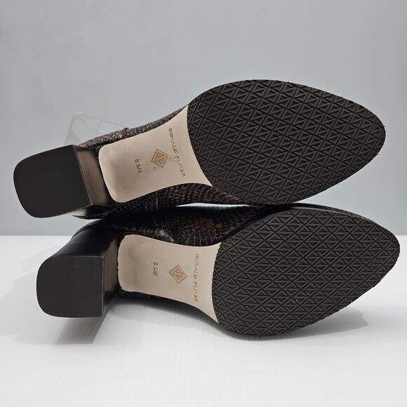 NEW Donald Pliner Zelda Ankle Bootie Size 8.5 Brown Snake Print Leather Chelsea - Picture 13 of 15